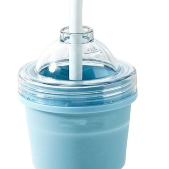 Ice Ball Maker Cup 2-in-1 Collapsible Silicone Ice Hockey Cup with Straw And Lid Foldable Easy Demolding Sphere Ice Cubes for Whiskey Cocktails