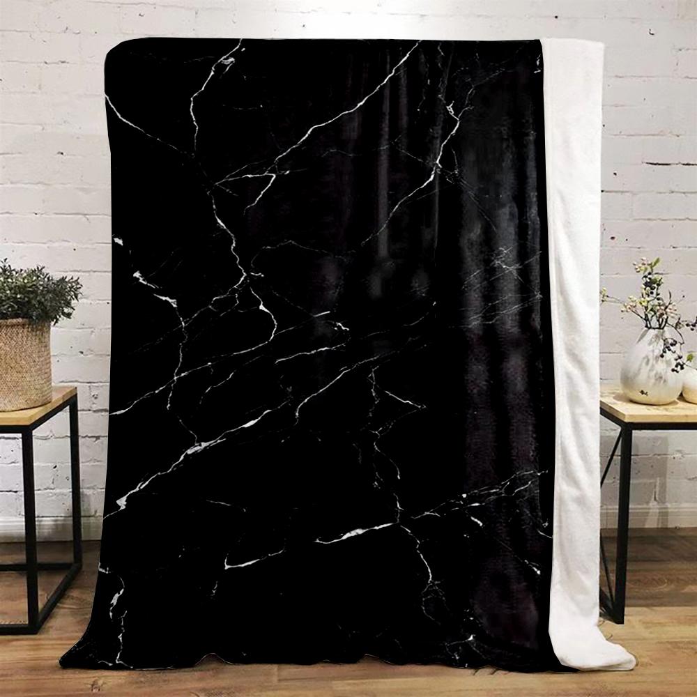 Black Marble Pattern Warm blanket Design Flannel blanket for bedroom, living room, sofa, and nap