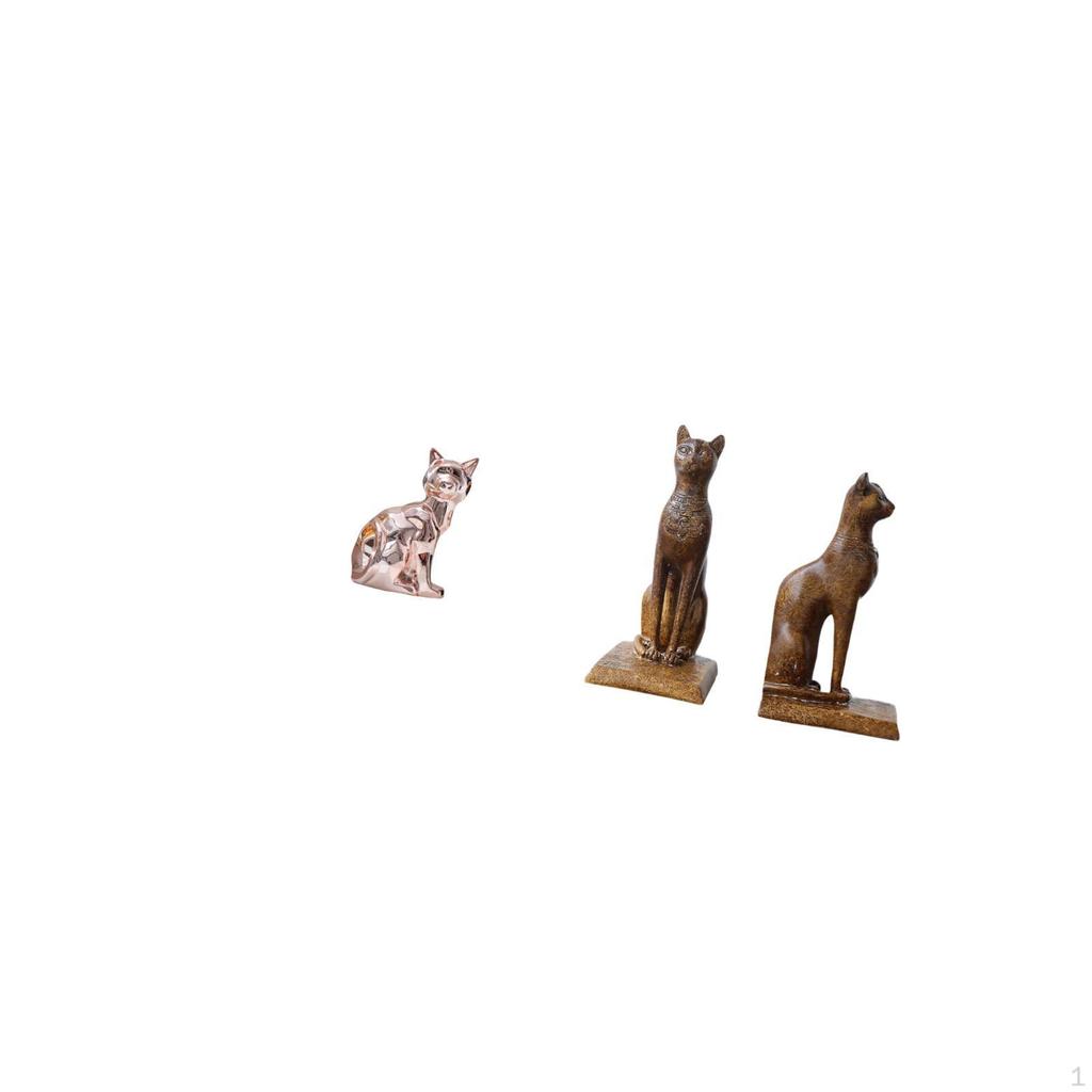 Elegant Cat Sculpture Figurine Ornament for Fireplace Bookends Tabletop Shelf Holder Art Craft