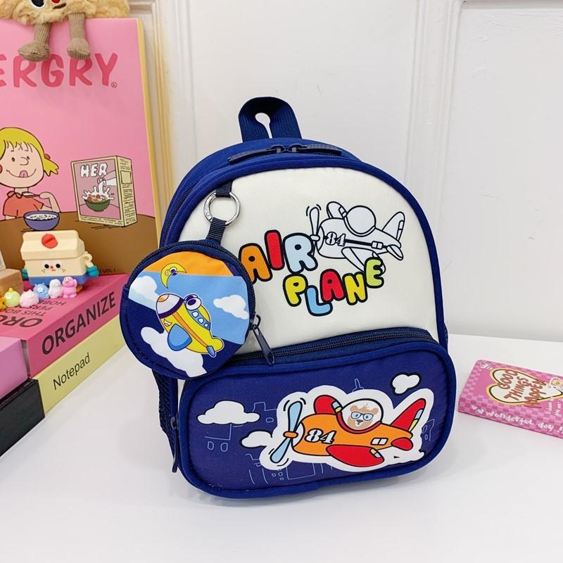 With Childrens Backpack Cartoon Cat And Airplane Print Design For Use Daily