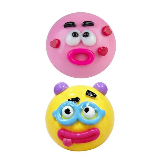 Cartoon Face Stress Ball Anxiety Relieving Moldable Dog Face Squeeze Toy Slow Rising Soft Stretchy Hand Relaxing Sensory Fidget Toy