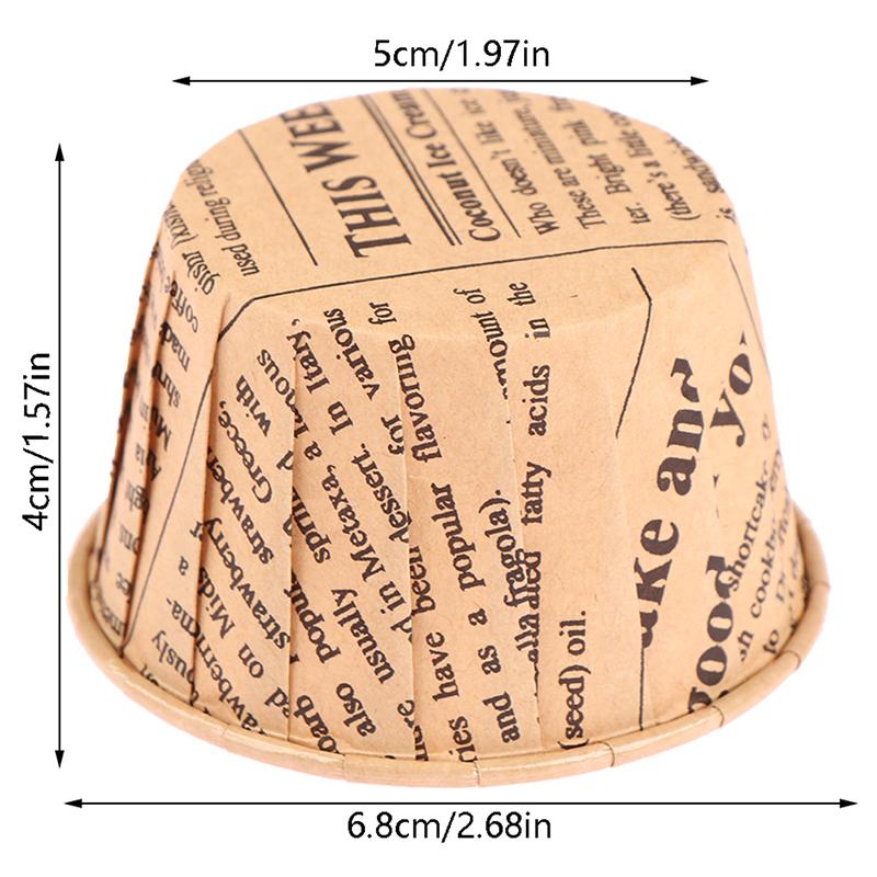 50 stuks Krullend Papieren Bekertje Flens Cake Papieren Bekertje Oliebestendig Cupcake Bakje Bakvorm Bakplaat Doos Bruiloft Feest Muffin Bekers