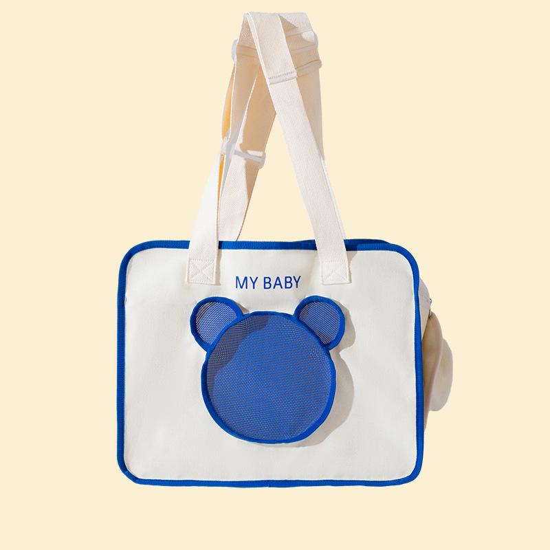 Spring and Summer Pet Outing Bag Simple Letter Cat Bag Dog Travel Messenger Bag Hooded Canvas Bag Universal In All Seasons