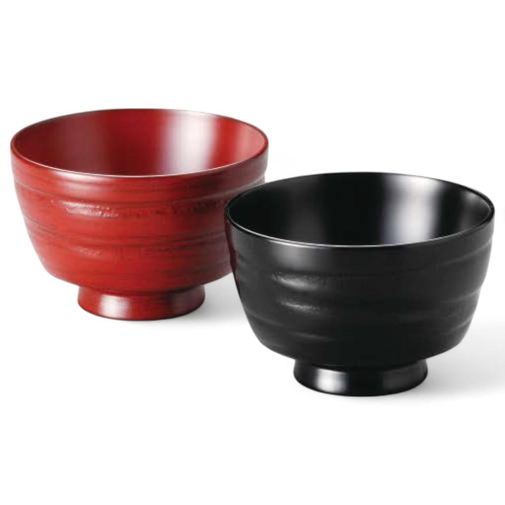 Set of 2 Lacquerware Made in J-kitchens Bowls, Wooden, Hand-Painted, Japan, PID-528718