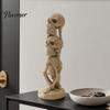 Horror Skull Decoration 3D Printed Stacking Figurine, Gothic No Speak Hear See Artistic Statue, Halloween Party for Home Office Durable Sculpture