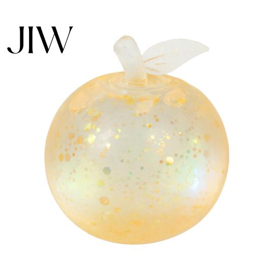 Hand Pressure Relief Tools Maltose Glitter Apple Squeeze Stress Ball, Soft TPR Slow Rising Fidget Rubber Toy for Anxiety Relief, Cute Fruit
