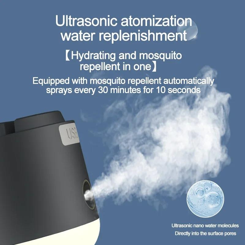 2-in-1 Camping Tent Light With Fan 4 Lighting Modes Spray Function IPX7 Waterproof Rechargeable Mini Light LED Camping Lantern