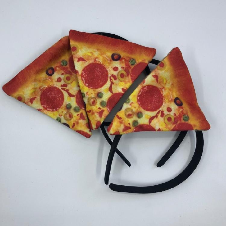 Fascia per Capelli a Forma di Testa di Pizza Novità Cosplay Fascia Peluche Festa di Halloween Regalo di Natale