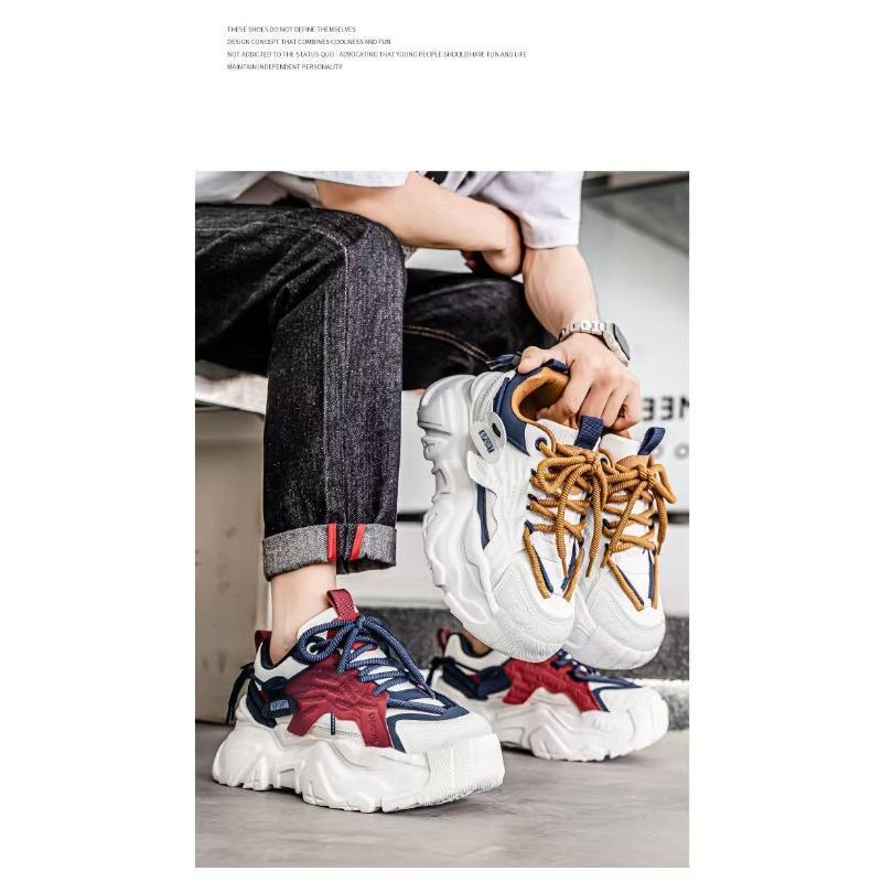 Men S Breathable Thick Sole Dad Sneakers Casual Sports Height Increasing