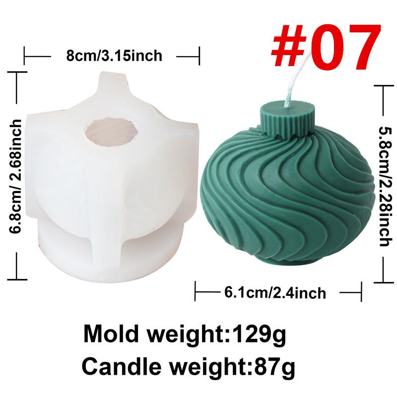 Geometrische Weihnachts-Kugel Kerze Silikonform Glockendesign Geeignet für Aromatherapie-Kerzen Gips-Bastelarbeiten Weihnachts-Heimdekoration