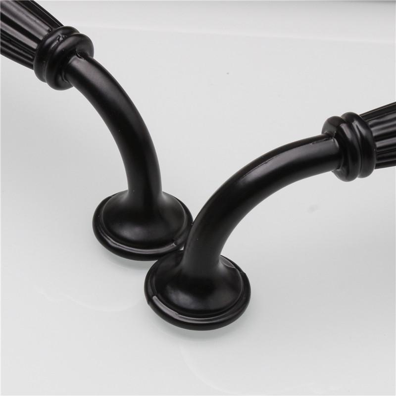 Black Durable Aluminum Alloy 96/128mm Single Hole Door Handle for Furniture Drawer Kitchen Cupboard Cabinet Drawer Pull Knobs