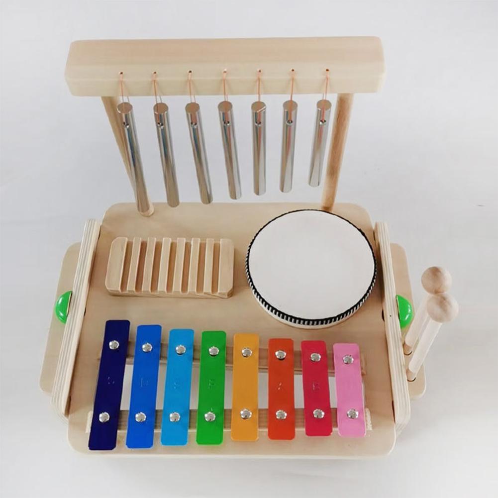 Kids Drum Set For Toddlers Wooden Baby Drum Set Musical Instruments Toys Birthday Gifts For Boys Girls