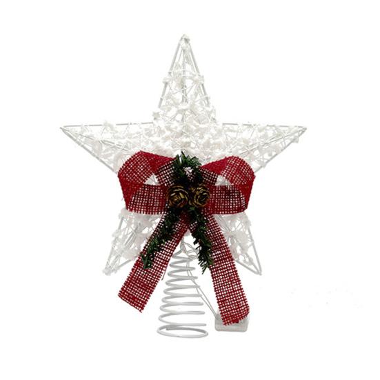 Christmas Tree Topper Star Warm White Holiday Light LED Lighted Star Topper Easy Installation Xmas Decoration for Indoor Trees