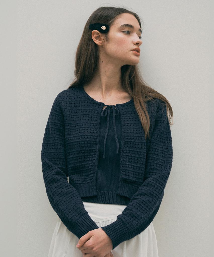 ROLAROLA Ribbon Cardigan Set Navy