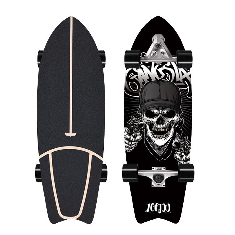 32 אינץ' סקייטבורד גלישה ללא דוושת זנב דוושת CX7 Bridge Brush Street למתחילים למתחילים לתרגול סקי גלישה