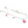 Les Trésors De Lily [J2084] - Bracelet Argent 'Ronde du Bonheur' coeurs rose