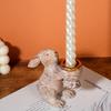 Easter Bunnies Decorations Easter Bunnies Tealight Candleholder Resin Rabbit Figurines Statues for Table Home Decors