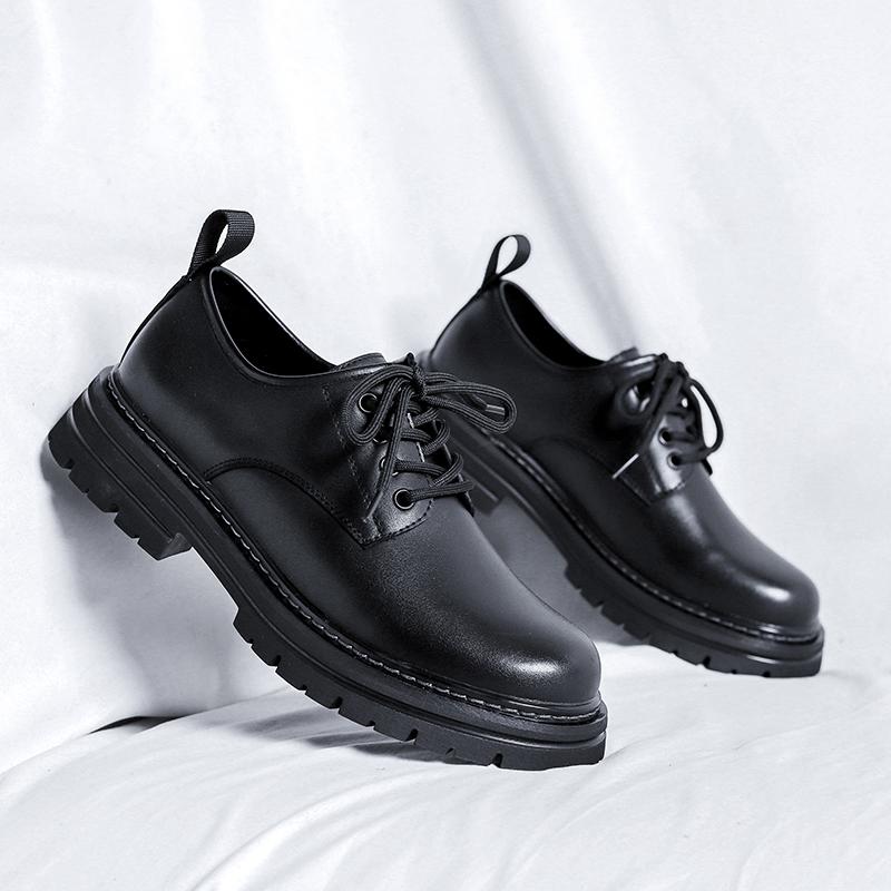 British Style Fashionable Work Shoes Men's Genuine Leather Shoes Thick Soles Wear-resistant Men's Oxford Shoes Elevated Design