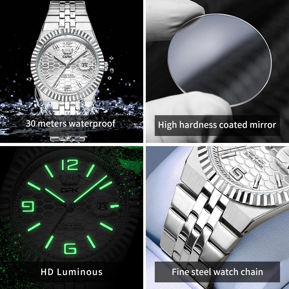 OPK Brand New Simple Fashionable Atmospheric Quartz Form Calendar Night Light Waterproof Men's Watch Men's Watch 8186