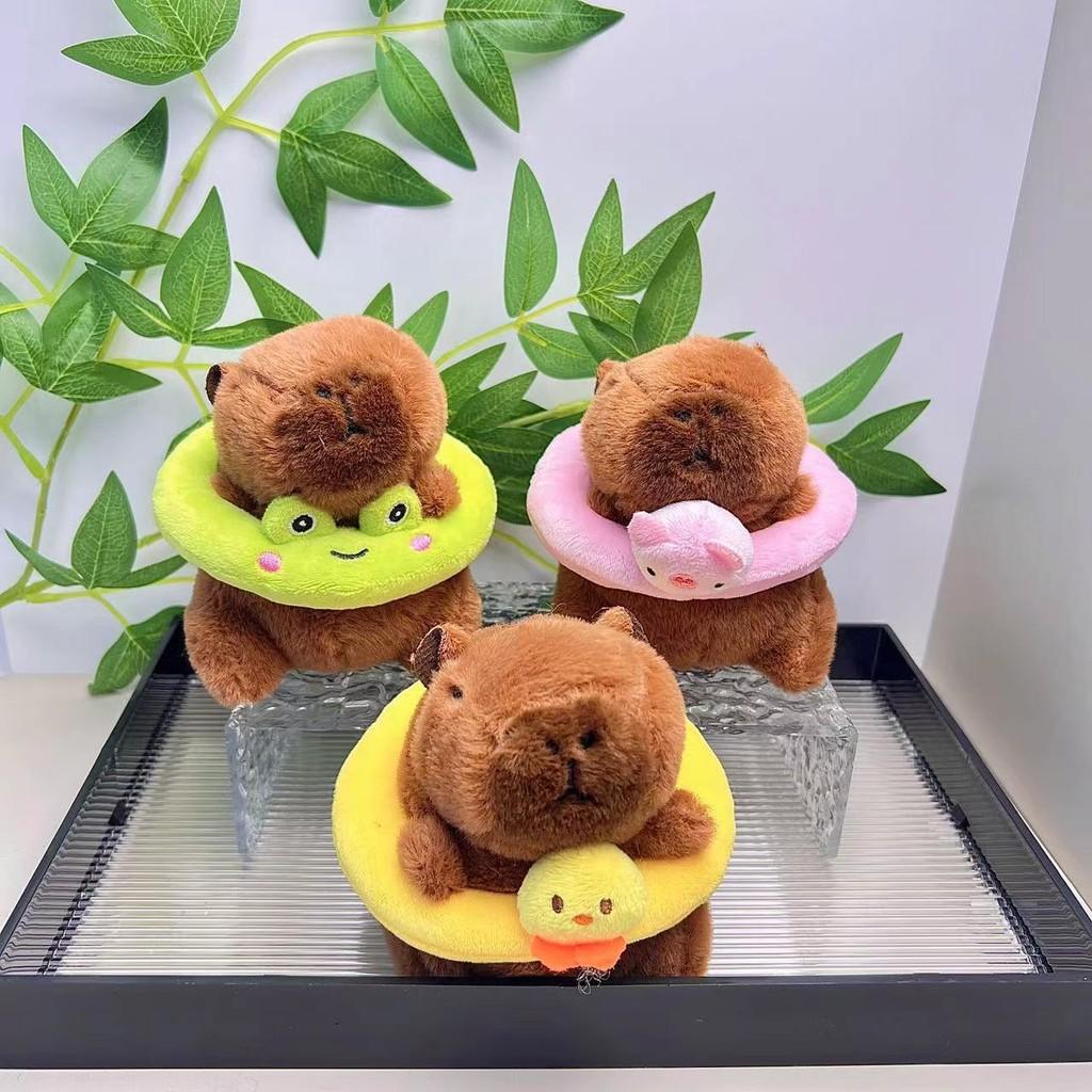 Fun Plush Capybara Keychain Colorful Animal Design Perfect For Kids Room Or Bag Decoration