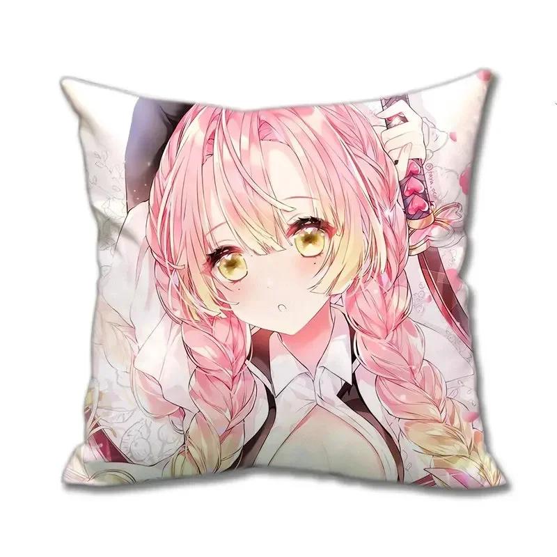 Wunderschöne Mädchenfigur Kissenbezug 45x45cm Anime-Fans Anime Demon Slayer Kissenbezug Kanroji Mitsuri Kissenbezug Anime