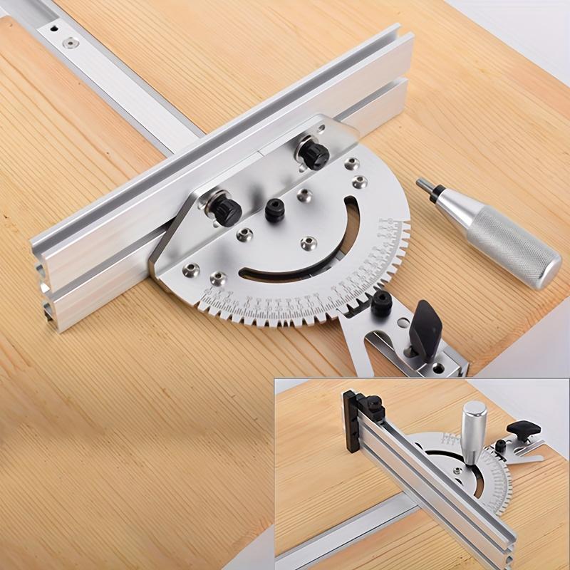 Precision Miter Gauge Kit, 27 Position Angle Stops, with Fence & Limit Stopper – For Compatible 3/4"x3/8 Table Saws DIY Desktop