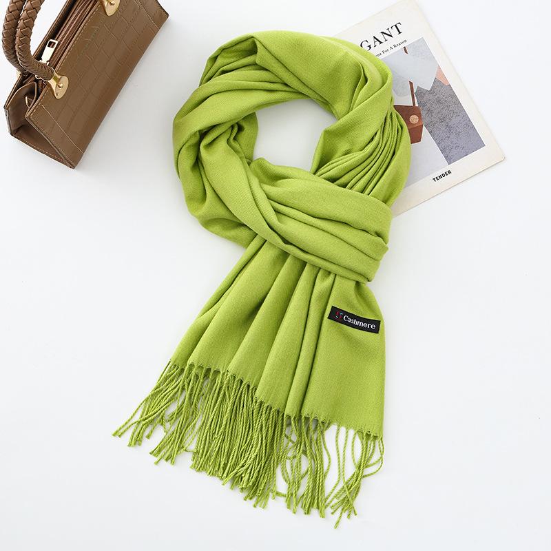 Cotton Solid Color Scarf for Women Winter Warm Wool Cashmere Scarf Autumn and Winter Women's Shawl Scarf Korean Style Atmosphere