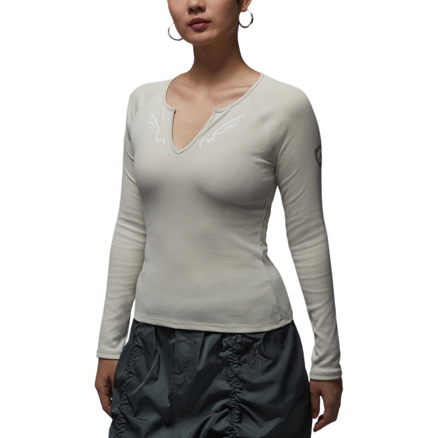 

Jordan Спортивный пуловер с V-образным вырезом, облегающий, вязаный свитер для женщин IM9714072 XS