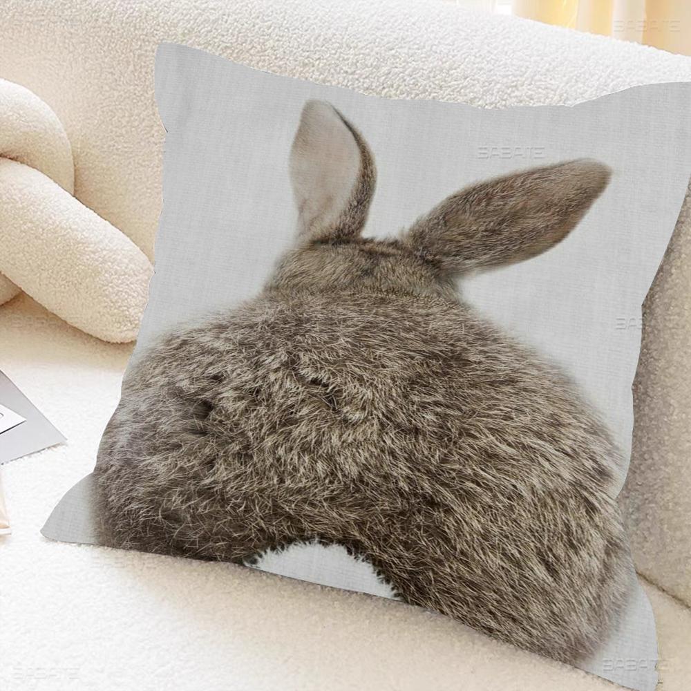 Kanin konstkudde present hemmakontor dekoration sovrum soffa bil kuddfodral fodral 45x45