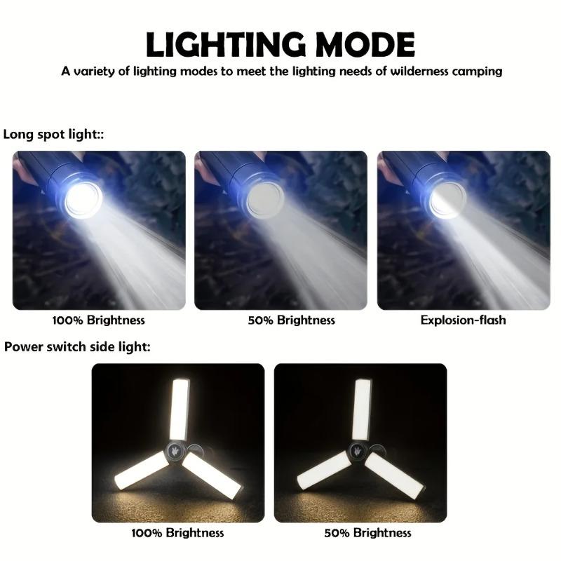 LED Camping Light Rechargeable Telescopic Zoom Flashlight, Multi-Functional Outdoor Lantern for Camping Hiking Fishing Emergency & Outdoor Activities