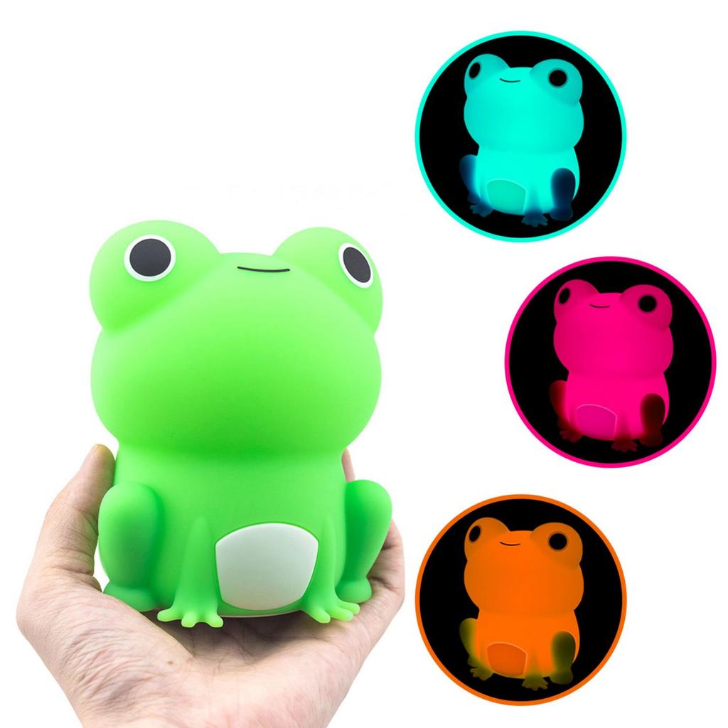 D5 Night Lamp for Kids Frog Silicone Sleeping Night Light Dimmable Timer Rechargeable Colorful Light Room Decor Children Gifts