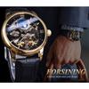 FORSINING Men's Luxury Automatic Mechanical Watch Leather Strap Automatic Tourbillon Hollow Mechanical Watch