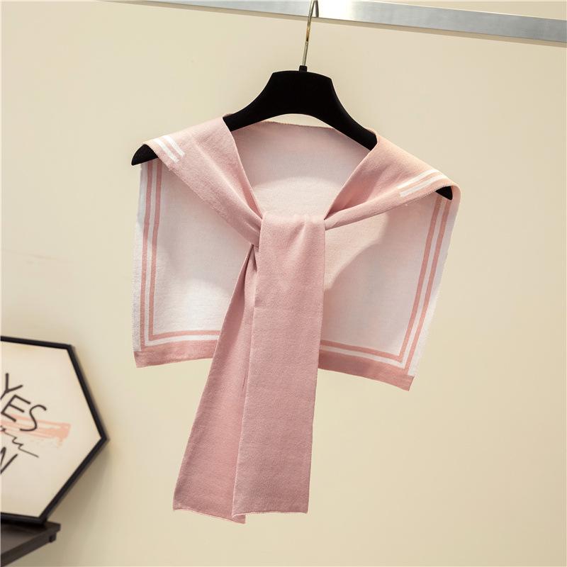 

Navy Style Knitted Knot Scarf & Shawl for Women - Autumn/Winter Outerwear розовый