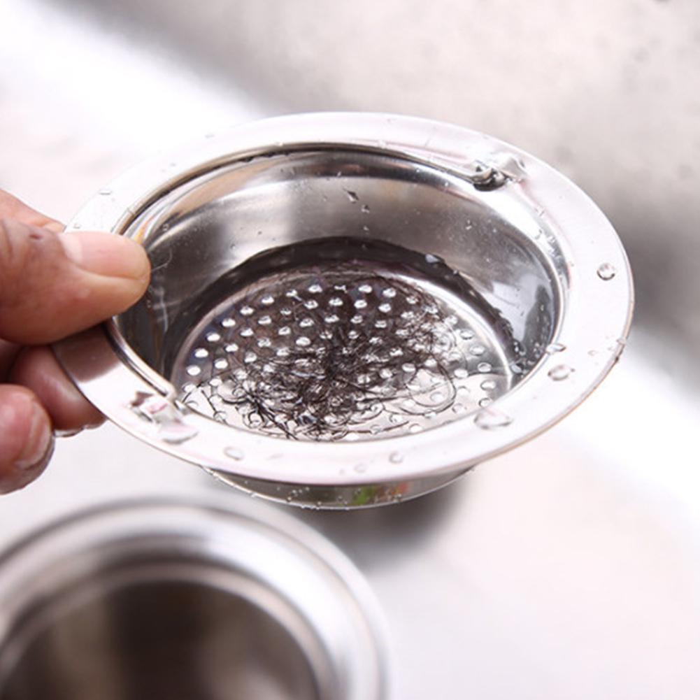 Stainless Steel Kitchen Sink Strainer Sink Basket Strainer with Handle Water Screen for Kitchen Supplies