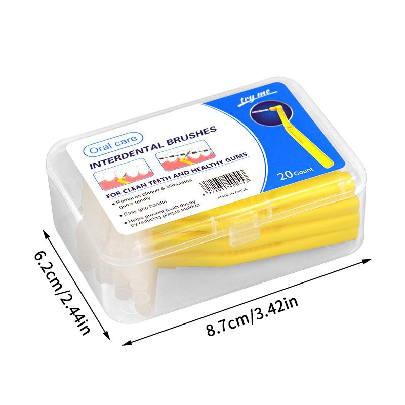20Pcs L Type Angled Interdental Brush Brush For Braces Micro Soft Brush For Dental Brackets Cleaning Short Handle Brushes