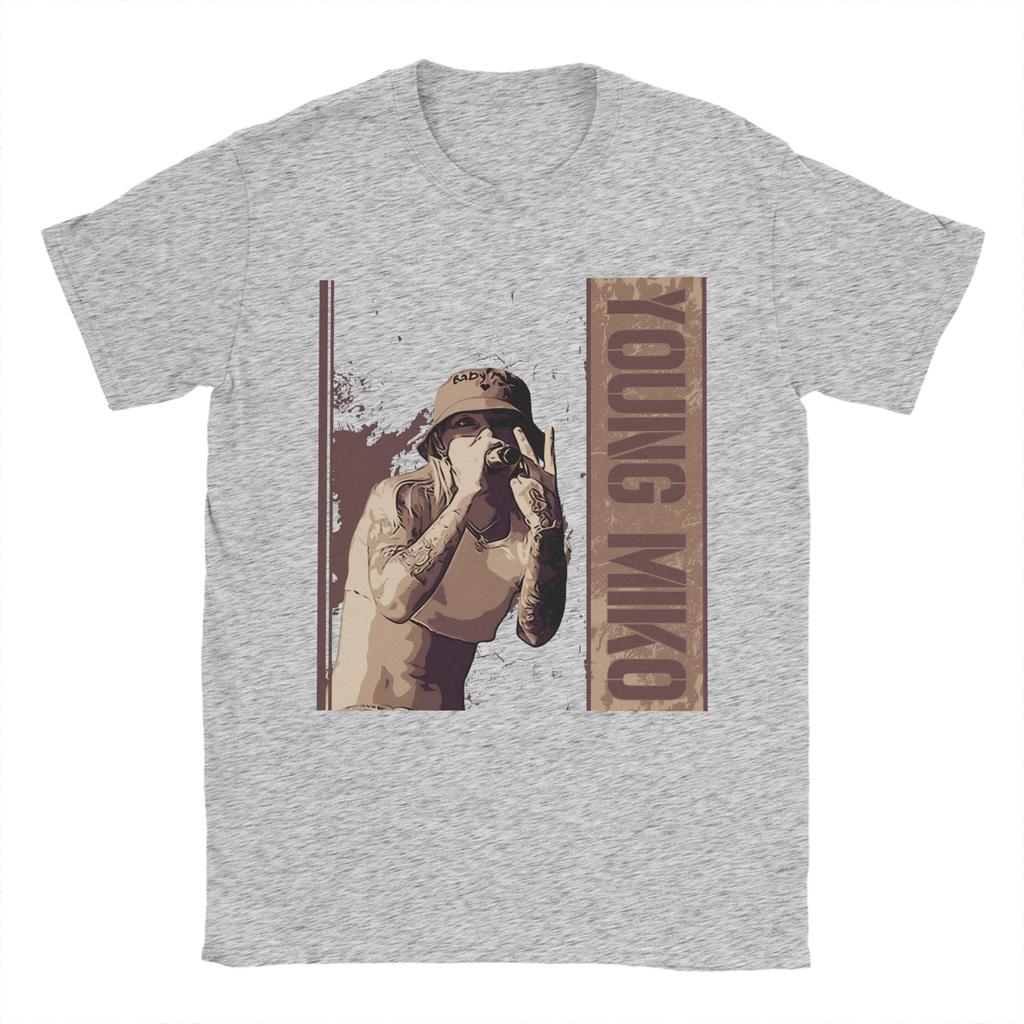 Vintage T Shirt Summer Young Miko Fashion TShirts  Pure Cotton Tshirt for Men Y2K Fun Plus Size Short Sleeve Clothing