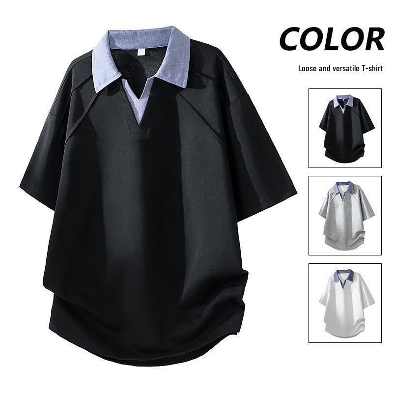 Summer 2026 Men's College Style Short-Sleeve Two-Piece Polo T-shirt - Unisex High-End Edition