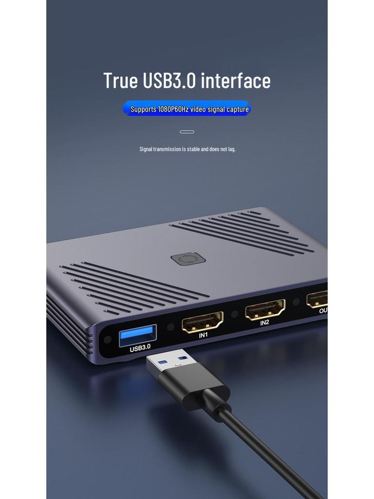 Dual Input 4K Capture Card for DSLR & Phone - Dual Angle HD Streaming & Recording Box