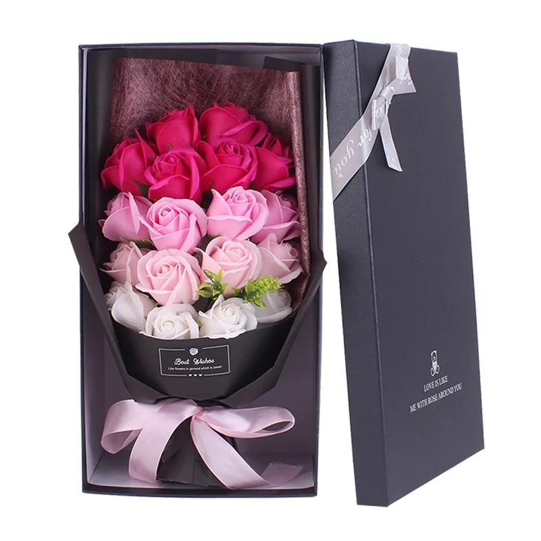 18pcs Romantic Valentine's Day Eternal Flower 18 Soap Rose Bouquet Gift Box Mother's Day Birthday Gift