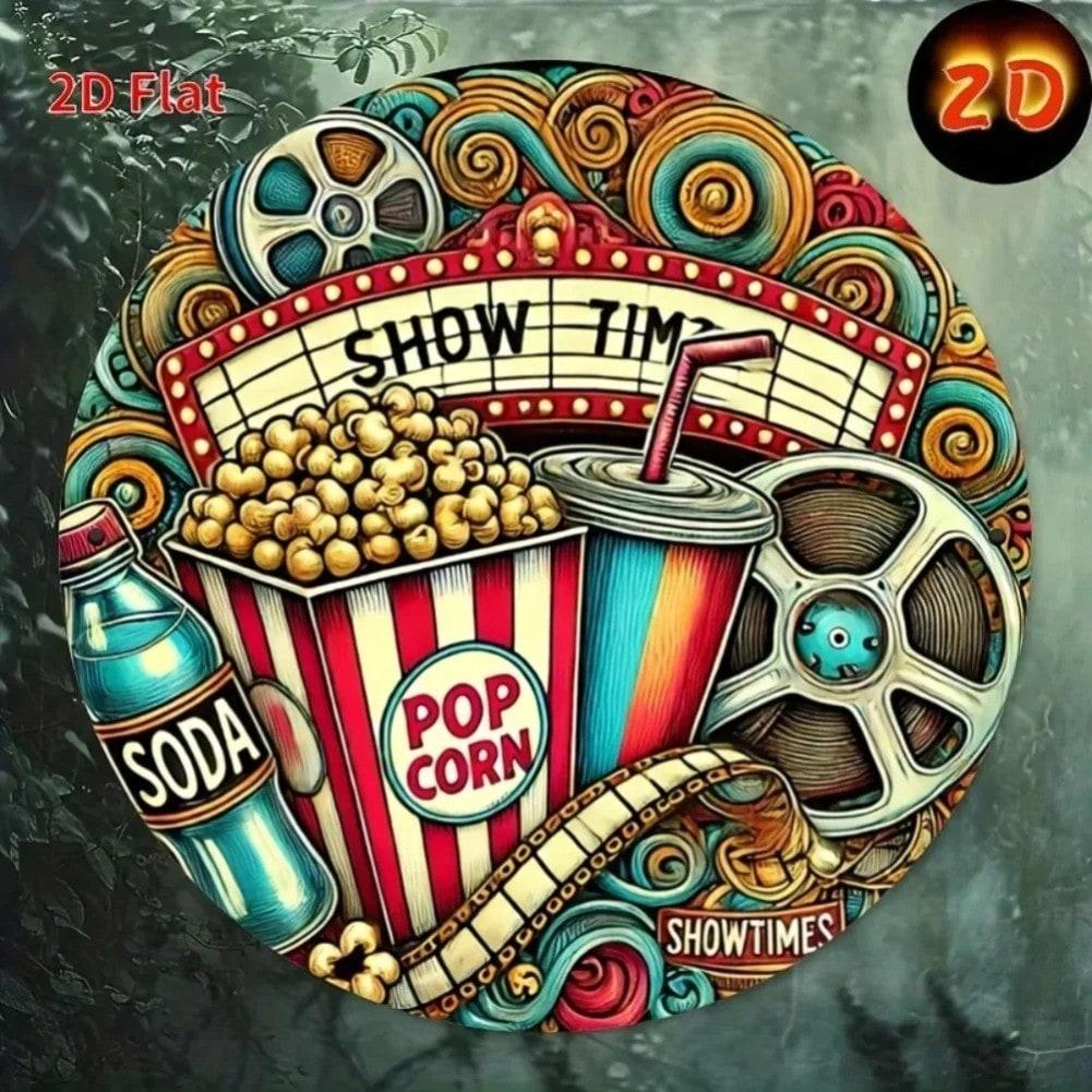 

Vintage Popcorn Metal Sign Retro Wall Decor Cinema Tin Art Garage Bar Cafe 20x20 різнокольоровий