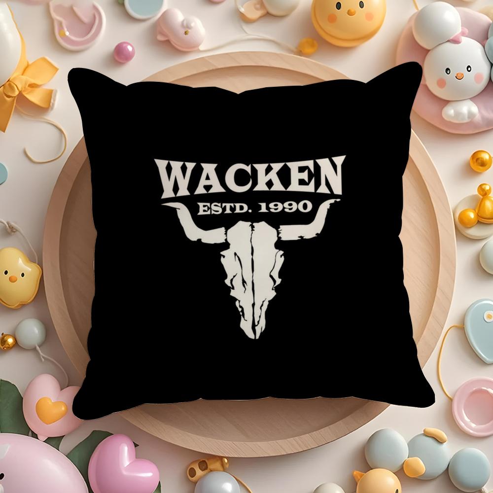 

HOT W-Wacken Open Airs Pillow Case Soft Plush Fabric Double-Sided Printed Cushion Cover Warm Winter Sofa Pillow Case 30cmx30cm
