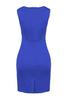 Classic midi dress - elegant fitted dress - cobalt dress M079 size