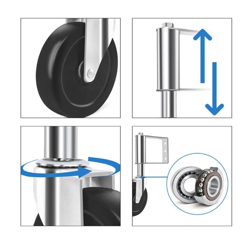 Portable Sturdy Rubber Gate Wheel 360 Degree Rotation for Farm Fence Garden and Wood Gate Spring Loaded Casters Set