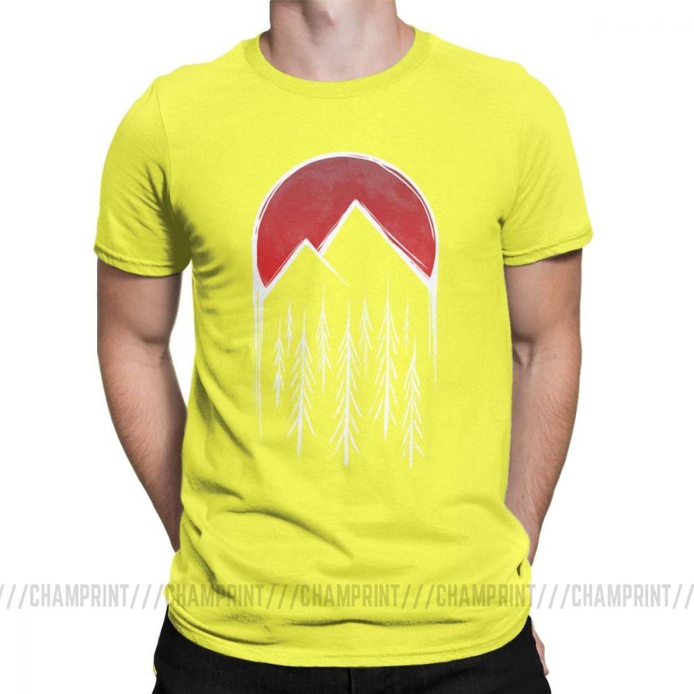 Twin Peaks T Shirts Men Red Pine Tree Moon High Quality Tops Short Sleeve