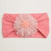 Summer new girls' hair accessories, baby candy color flower seamless wide headscarf, baby nylon headband
