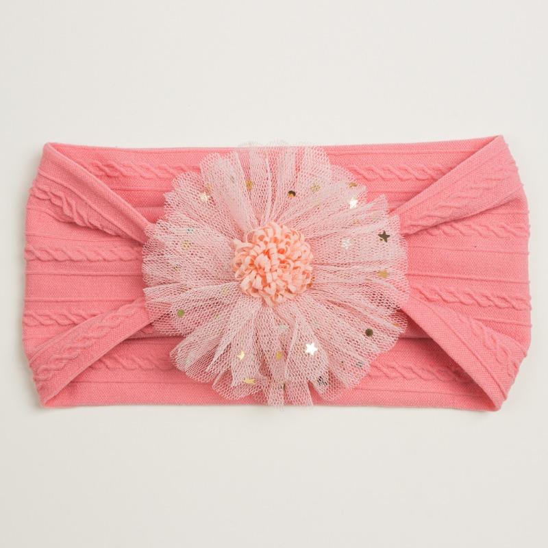 Summer New Girls' Hair Accessories, Baby Candy Color Flower Seamless Wide Headscarf, Baby Nylon Headband
