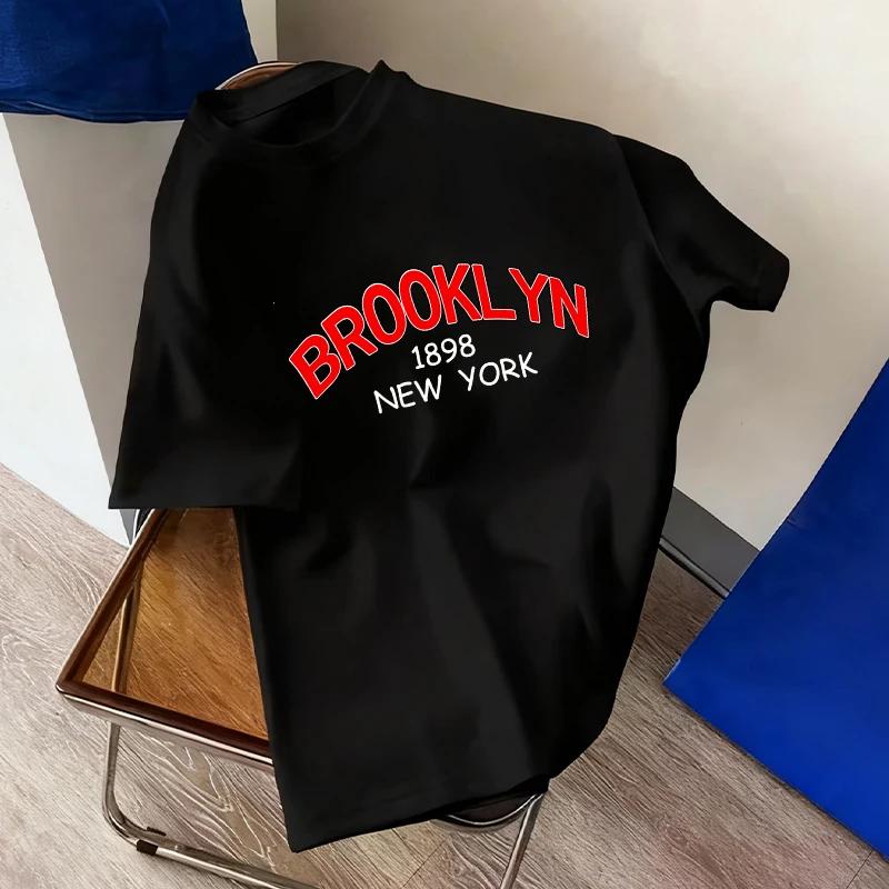 Mens Tshirt City Vibe Fashion Print Streetwear Top 2026 Spring Summer Daily Casual Sports Crew Neck Pure Cotton Tees Oversize