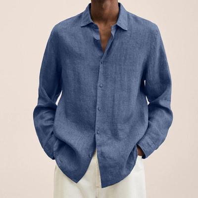 Neue Mode Langarmhemd Herren Oberteile Lässig Locker Oberteile Langarm Revers Herren Frühling und Herbst Hemd