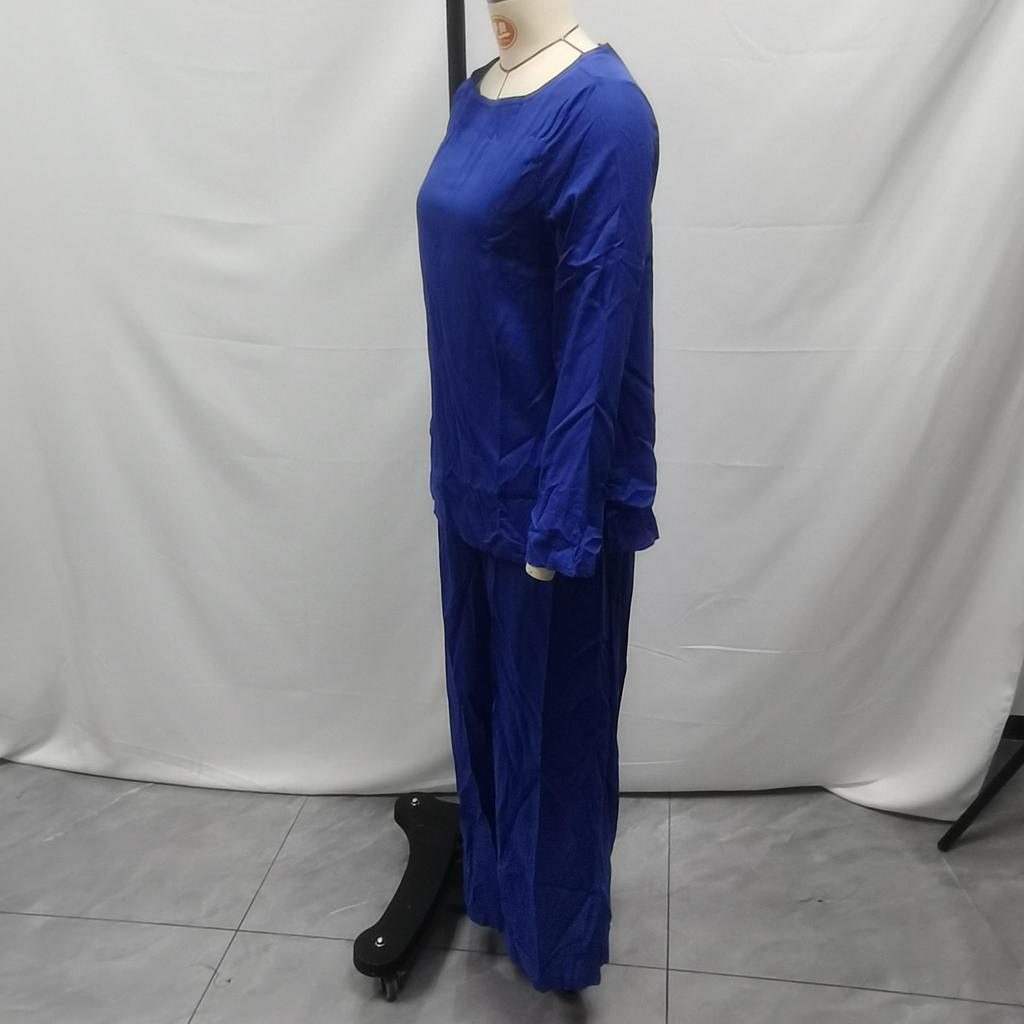 European & American 2025 Fall Women's Cotton Linen Solid Color Loose Casual Two-Piece Pant Suit