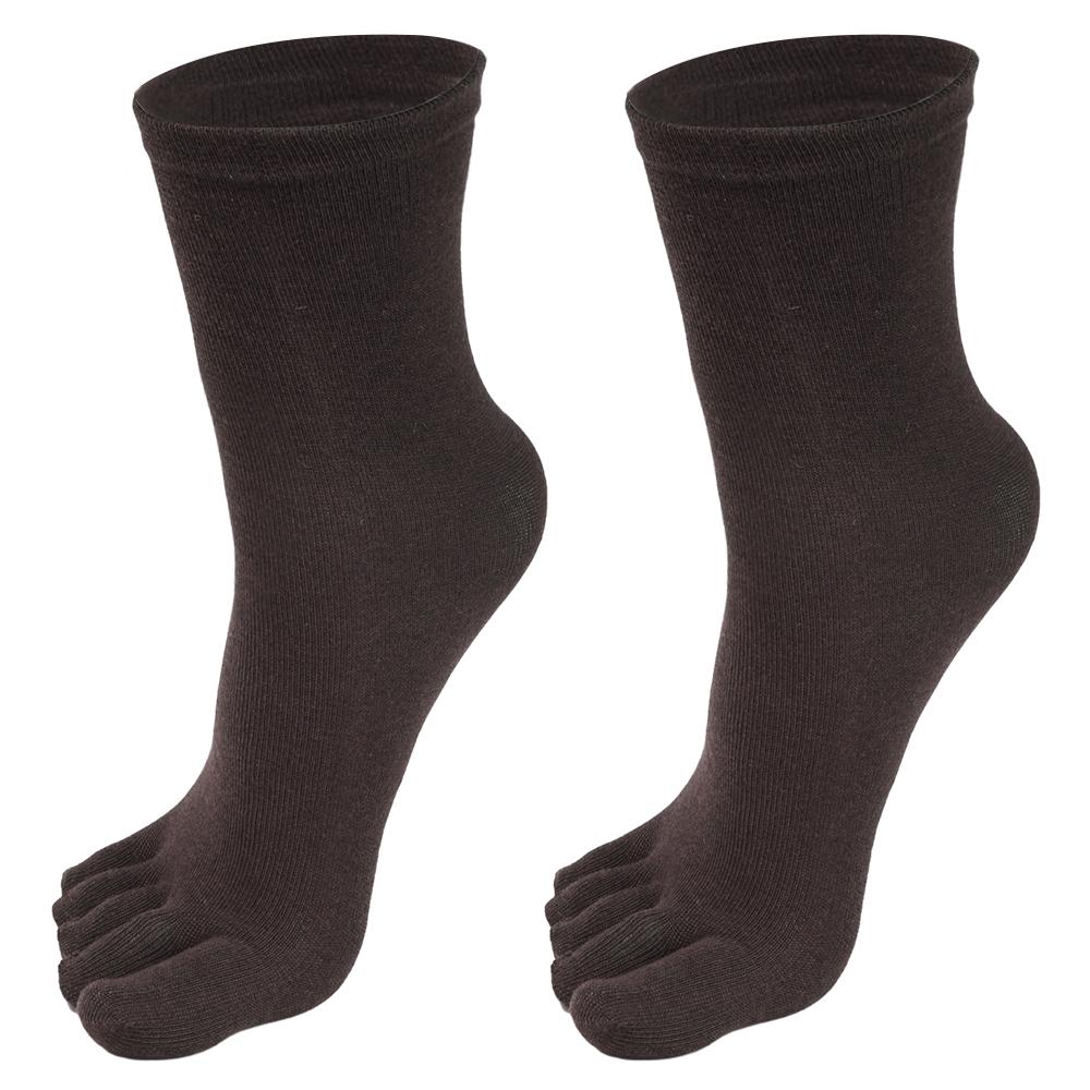 5 Paia Calzini alla Caviglia a Dita Separate per Uomo Donna Calzino Monocolore a Cinque Dita Calzino Sportivo da Corsa in Cotone Assorbente Sudore Calzino a Tubo Medio con Dita Separate